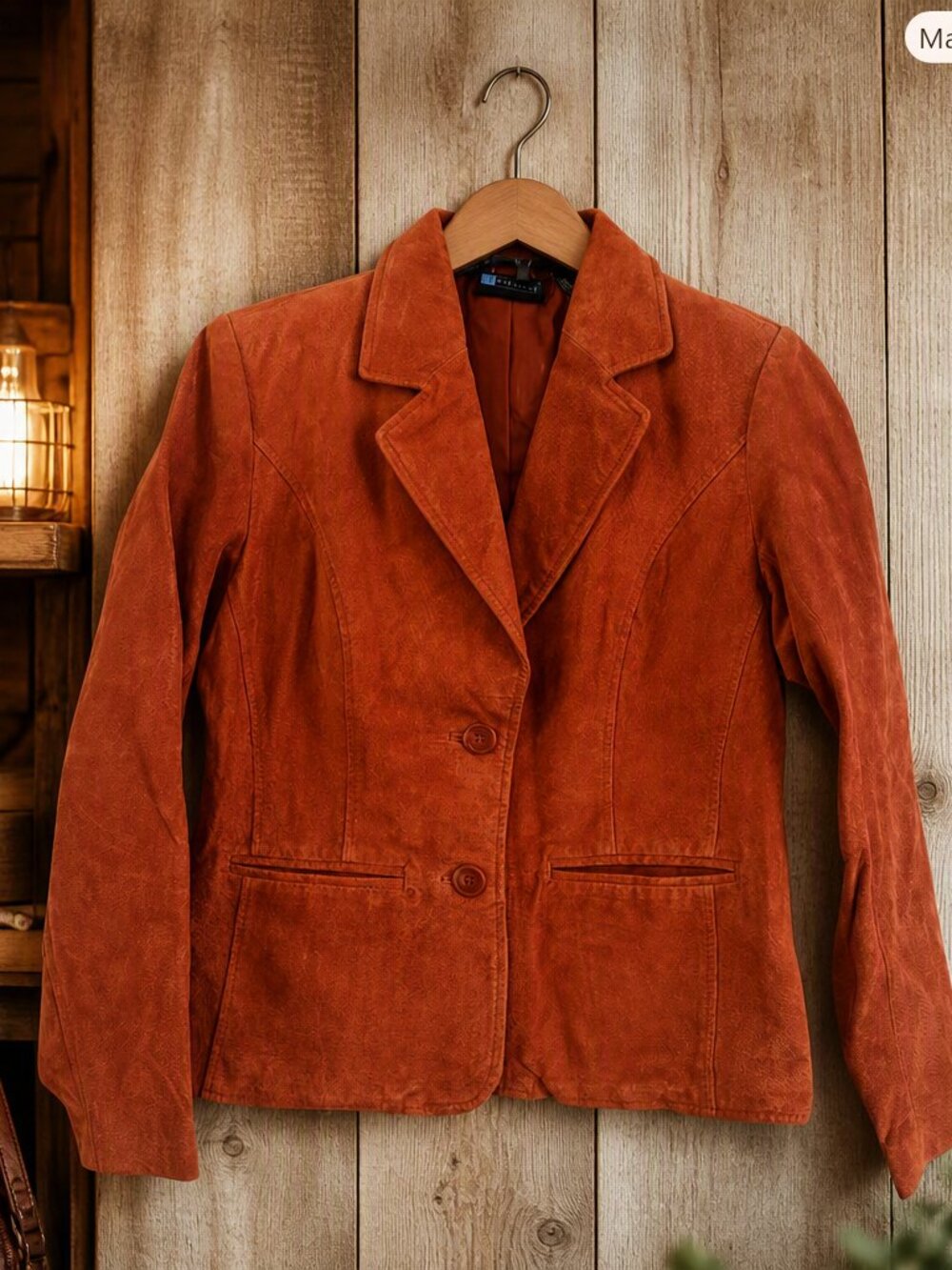Relativity Rust Sueded Leather Jacket Size Petite Medium